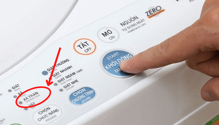 Cách sử dụng chế độ xả tràn ở máy giặt