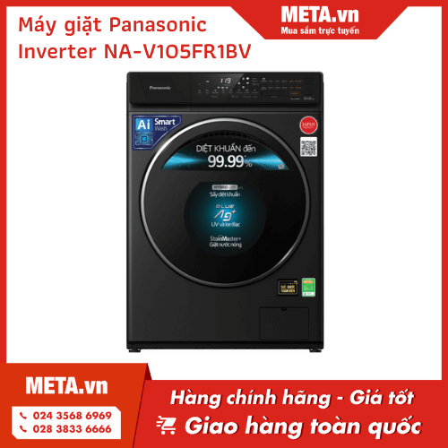 Máy giặt sấy Panasonic Inverter 10.5kg NA-V105FR1BV - Model 2022