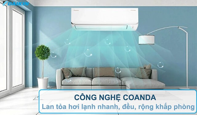 Cách hoạt động của luồng gió Coanda trên điều hòa Daikin