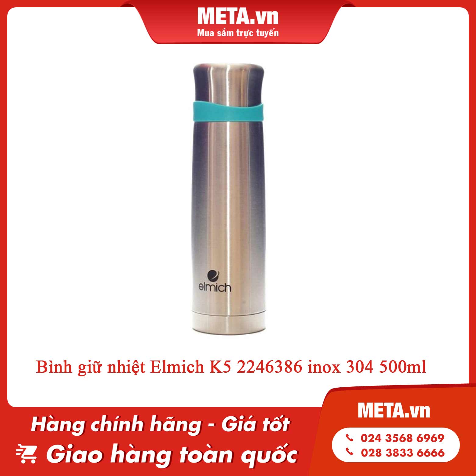 Bình giữ nhiệt Elmich K5 2246386 inox 304 500ml