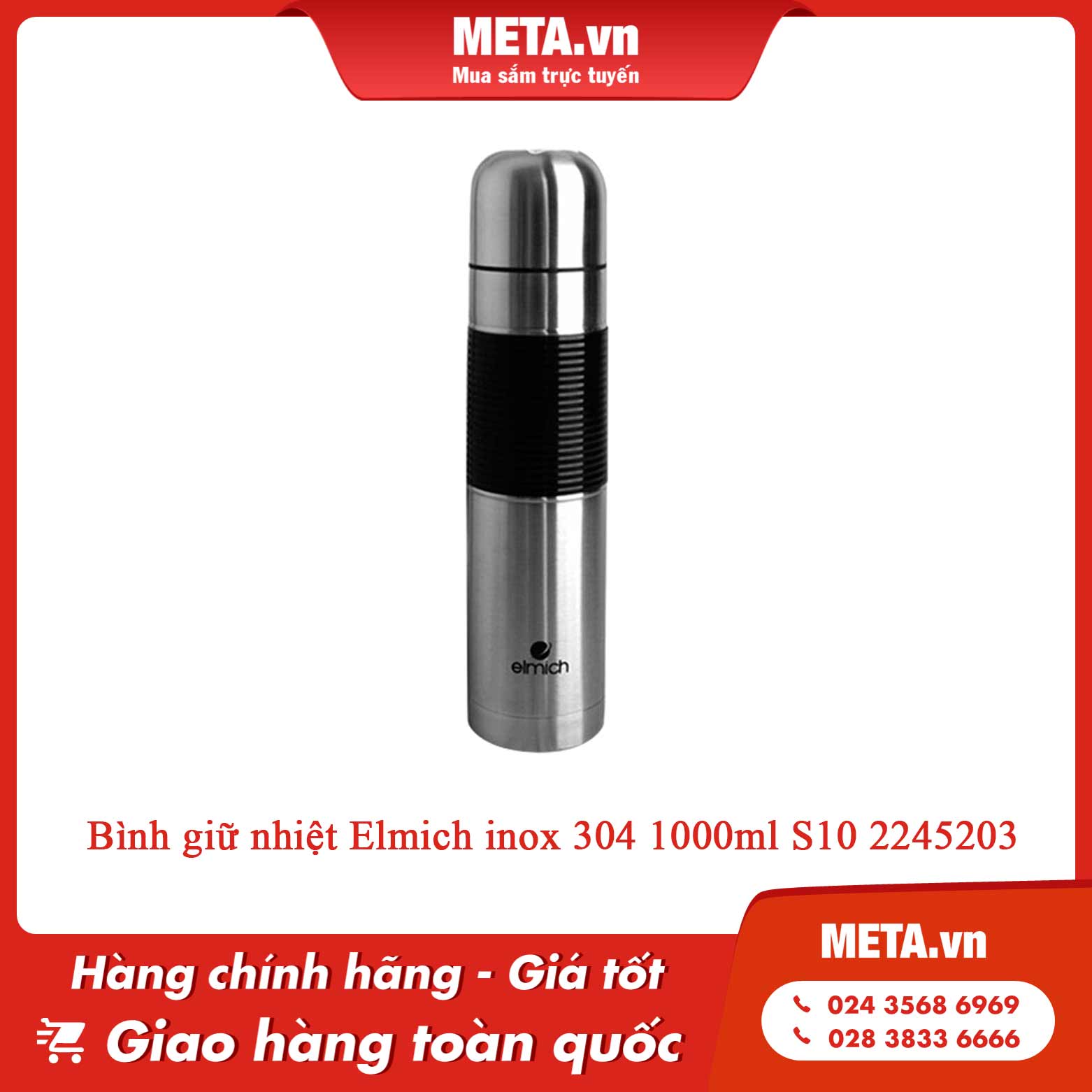 Bình giữ nhiệt Elmich inox 304 1000ml S10 2245203