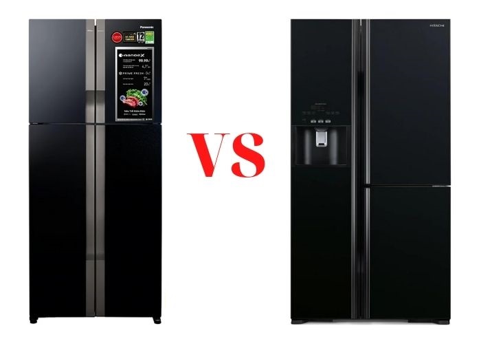 Khi so sánh về công suất thì tủ lạnh Panasonic và Hitachi là tương đương nhau