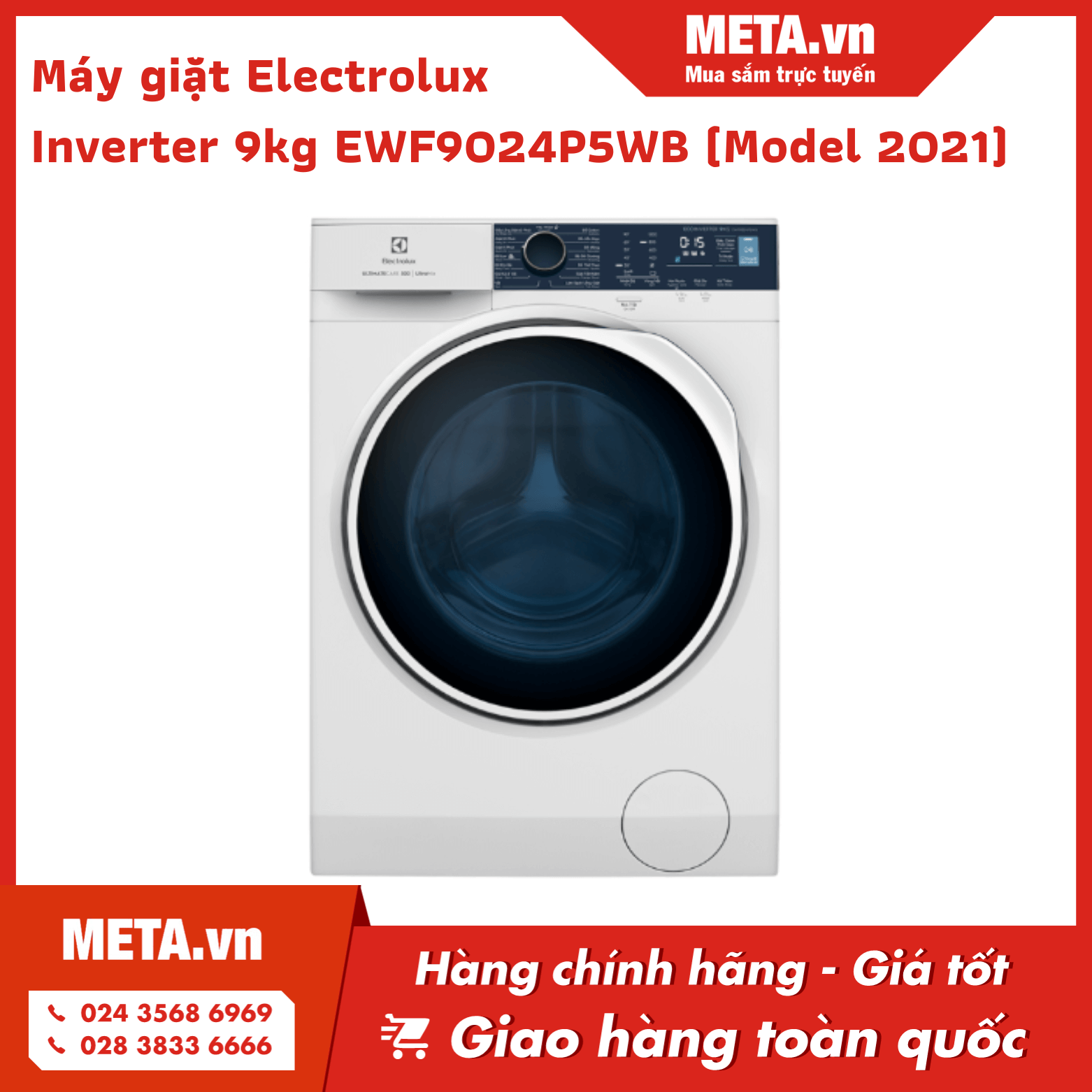 Máy giặt cửa ngang 9kg Inverter Electrolux EWF9024P5WB