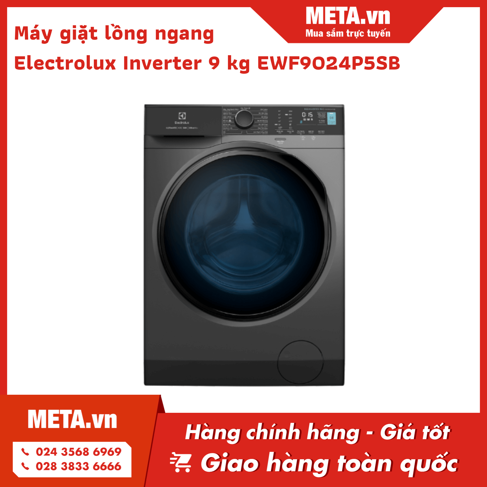 Máy giặt lồng ngang 9kg Inverter Electrolux EWF9024P5SB