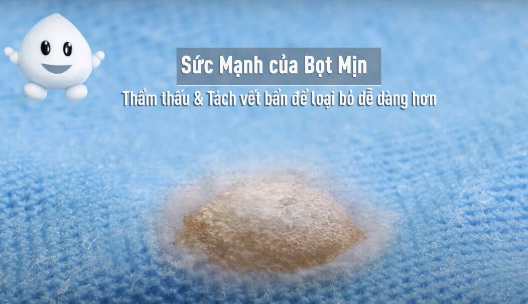 Công nghệ Active Foam giúp đánh bay vết bẩn hiệu quả