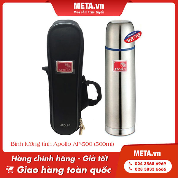 Bình giữ nhiệt Hàn Quốc 500ml lưỡng tính Apollo AP-500