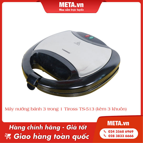 Máy ép nướng bánh mì 3 trong 1 Tiross TS-513