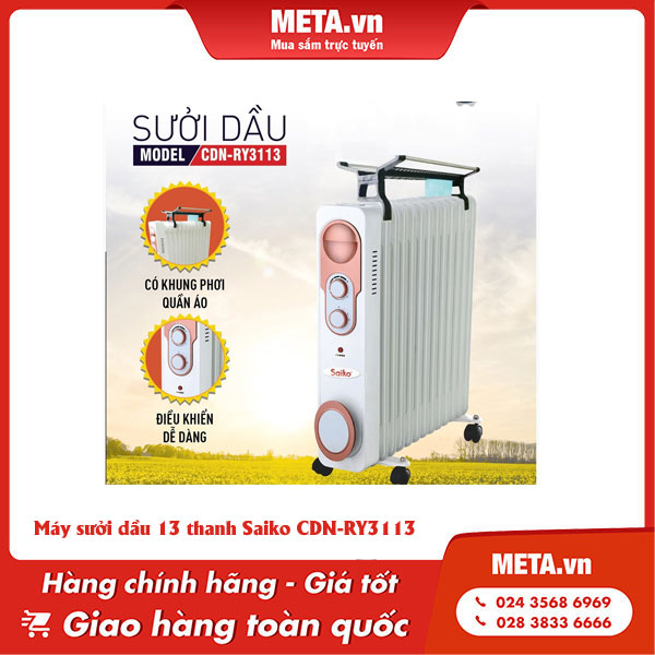 Máy sưởi dầu 13 thanh Saiko CDN-RY3113