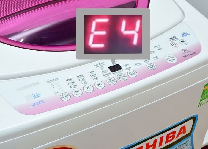 Máy giặt Toshiba báo lỗi E4 là lỗi gì?