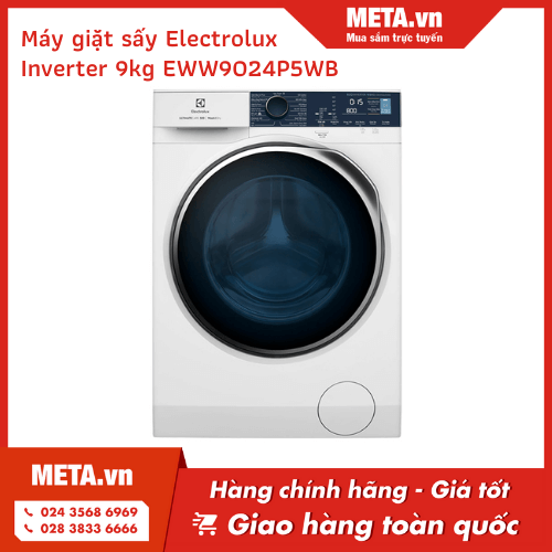 Máy giặt sấy khô không cần phơi Electrolux Inverter 9kg EWW9024P5WB