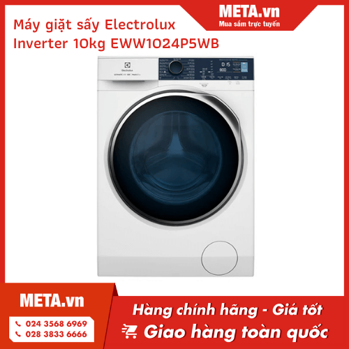 Máy giặt sấy khô không cần phơi Electrolux Inverter 10kg EWW1024P5WB