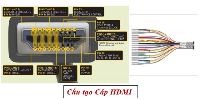 Cấu tạo cáp HDMI