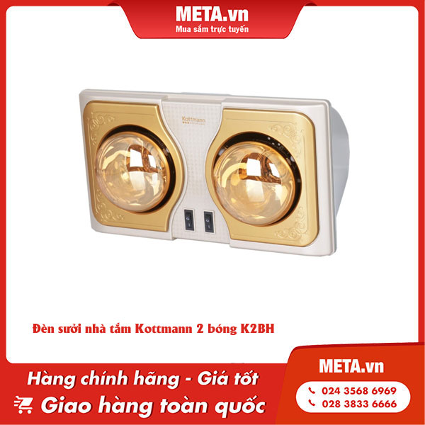 Đèn sưởi nhà tắm Kottmann 2 bóng K2BH