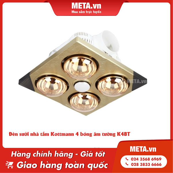 Đèn sưởi nhà tắm Kottmann 4 bóng âm tường K4BT