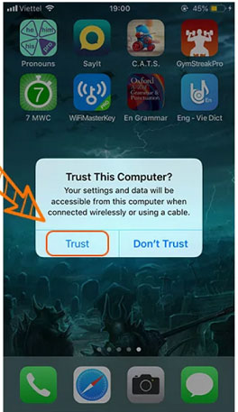 Bấm chọn Trust để check iPhone chính hãng bằng 3utools