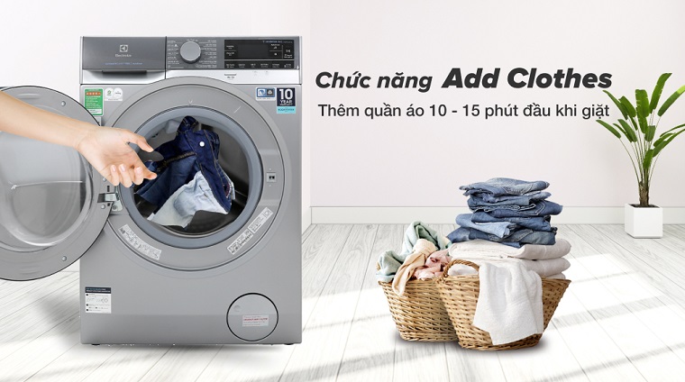 Tính năng Add Item giúp bạn thêm đồ giặt vào máy mà không làm ảnh hưởng đến chu trình