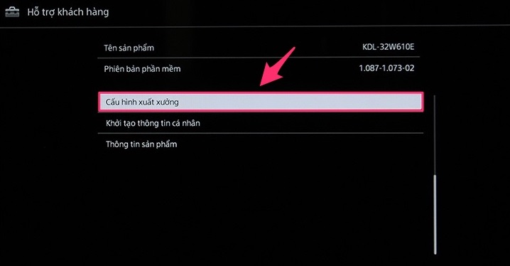 Cách xóa bộ nhớ tivi Sony bằng việc khôi phục cài đặt gốc