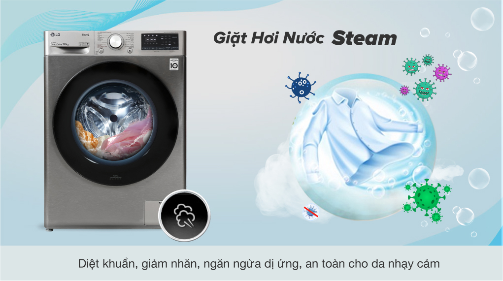 Công nghệ giặt hơi nước Steam trên máy giặt LG
