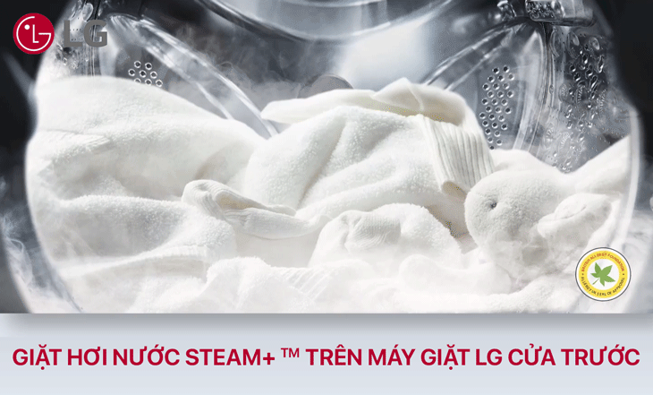 Công nghệ giặt hơi nước Steam+ trên máy giặt LG