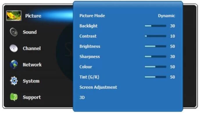 Thay đổi giá trị của tùy chọn Brightness (Độ sáng) để chỉnh độ sáng tivi Samsung 