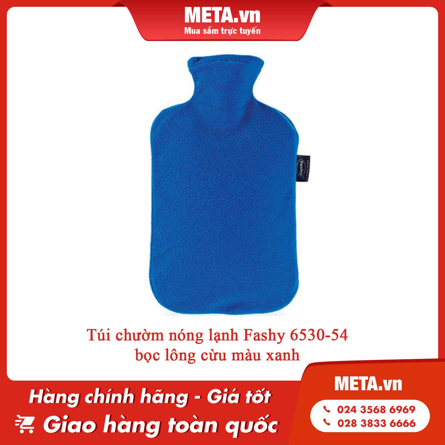 Túi chườm nóng lạnh Fashy 6530-54 bọc lông cừu màu xanh