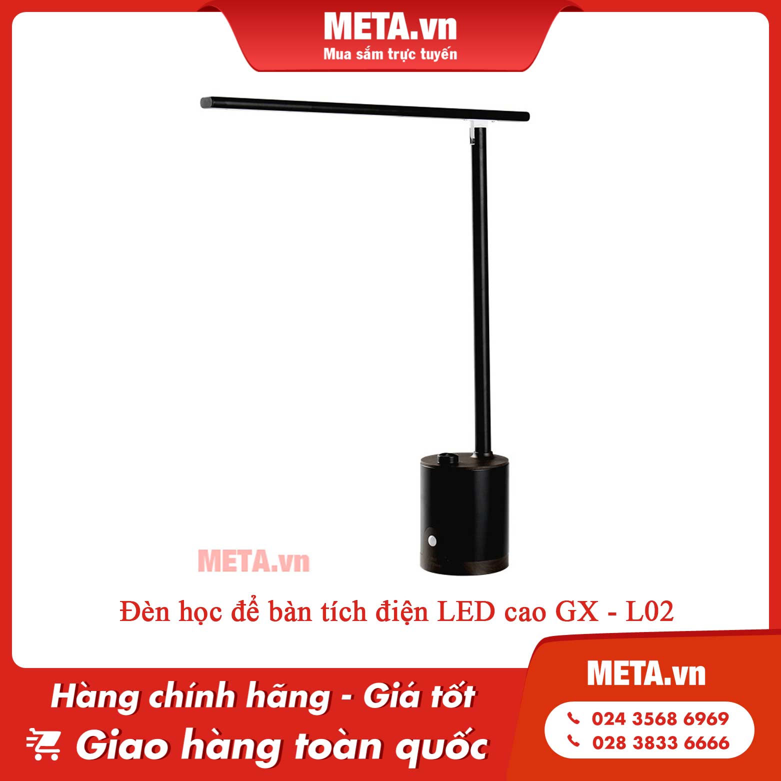 Đèn học để bàn tích điện LED cao GX - L02