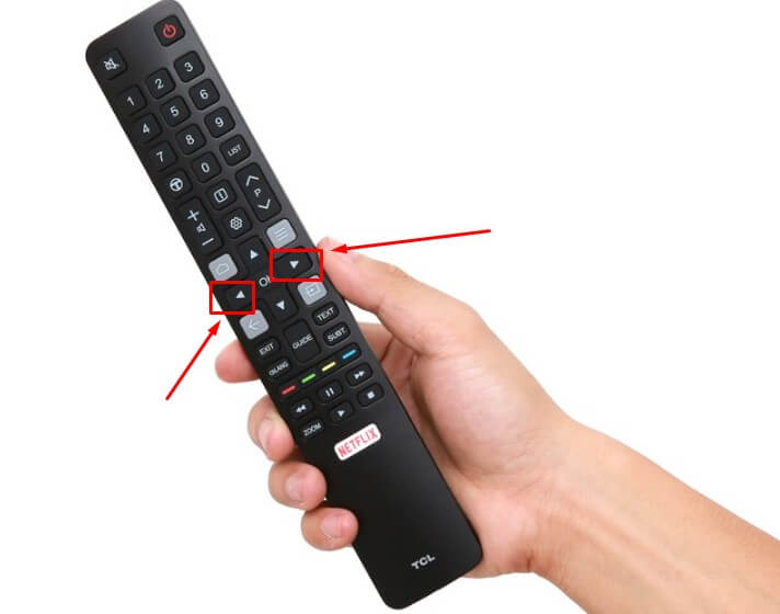 Sử dụng mũi tên điều hướng trái phải để điều chỉnh độ sáng màn hình tivi TCL