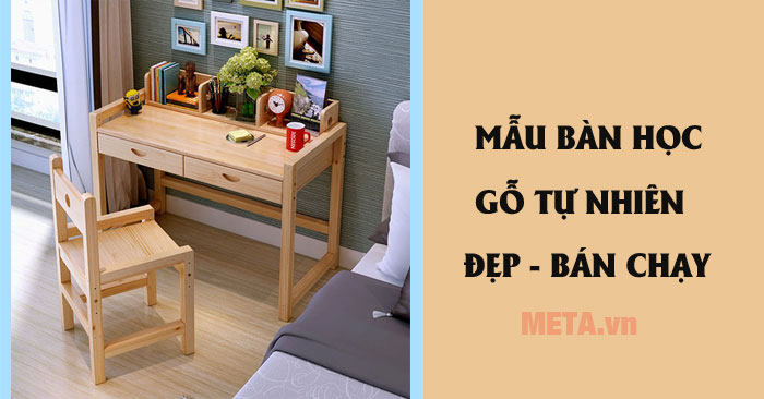 Mẫu bàn học gỗ tự nhiên