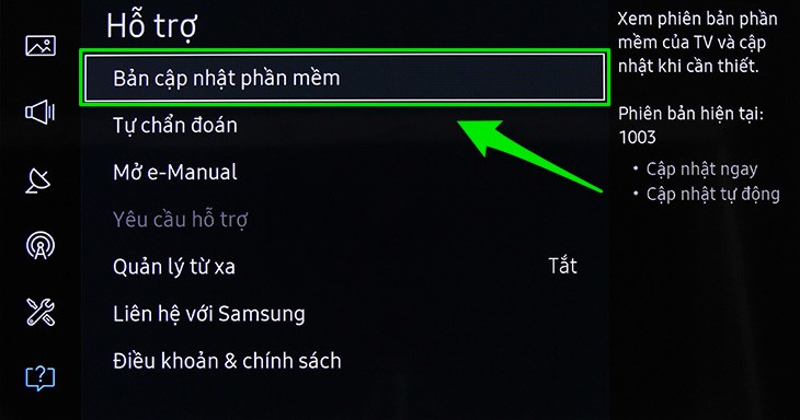 Tivi Samsung bị treo màn hình do chưa được cập nhật phần mềm