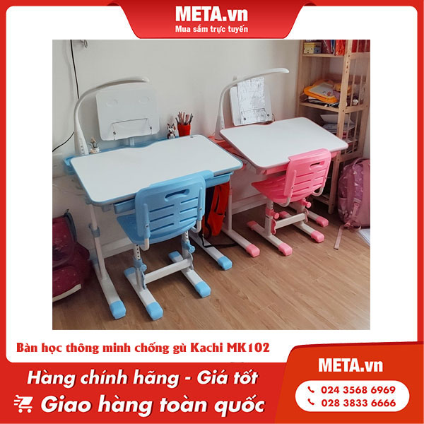 Bàn học thông minh chống gù cho bé lớp 1 Kachi MK102