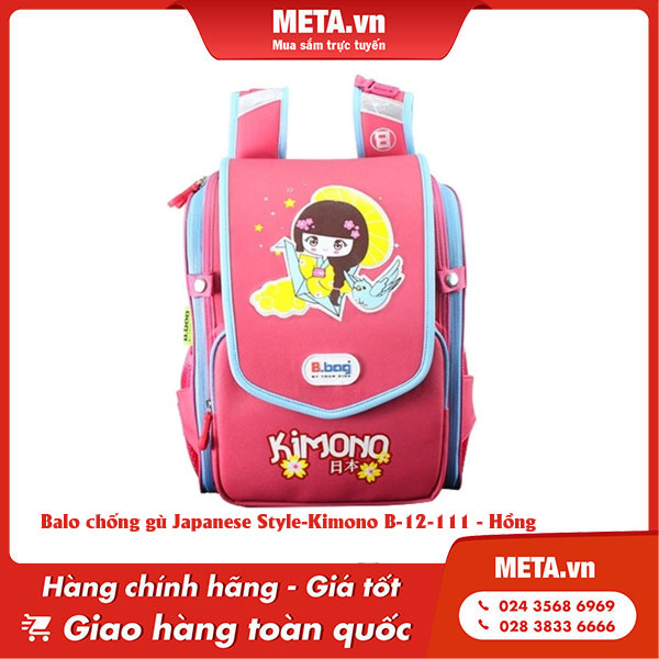 Balo chống gù Japanese Style-Kimono B-12-111 - Hồng