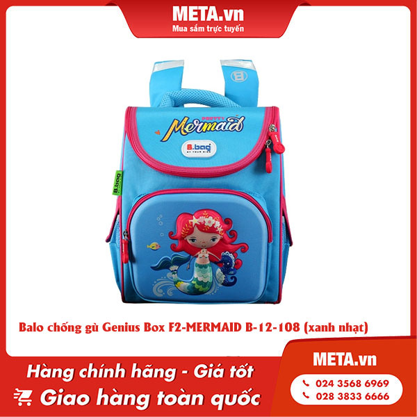 Balo chống gù Genius Box F2-MERMAID B-12-108 (xanh nhạt)