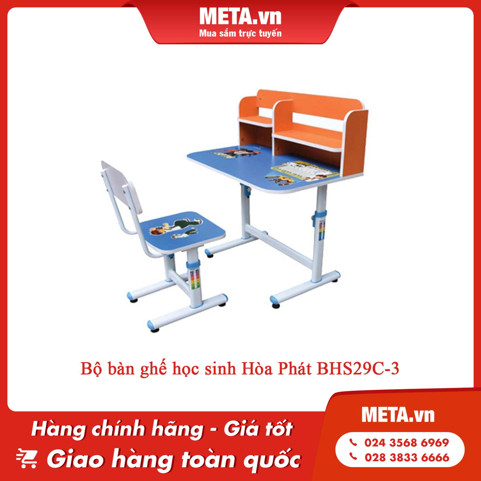 Bộ bàn ghế học sinh Hòa Phát BHS29C-3