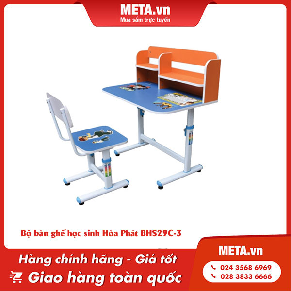 Bộ bàn học sinh có giá sách Hòa Phát BHS29C-3