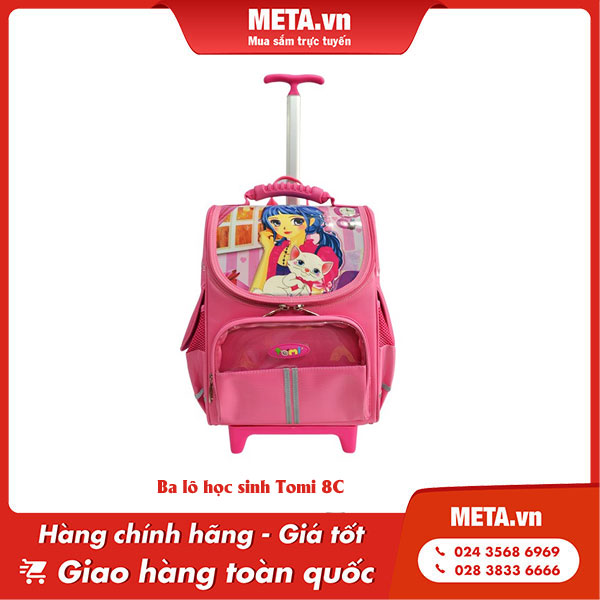 Ba lô kéo đi học cho bé gái Tomi 8C