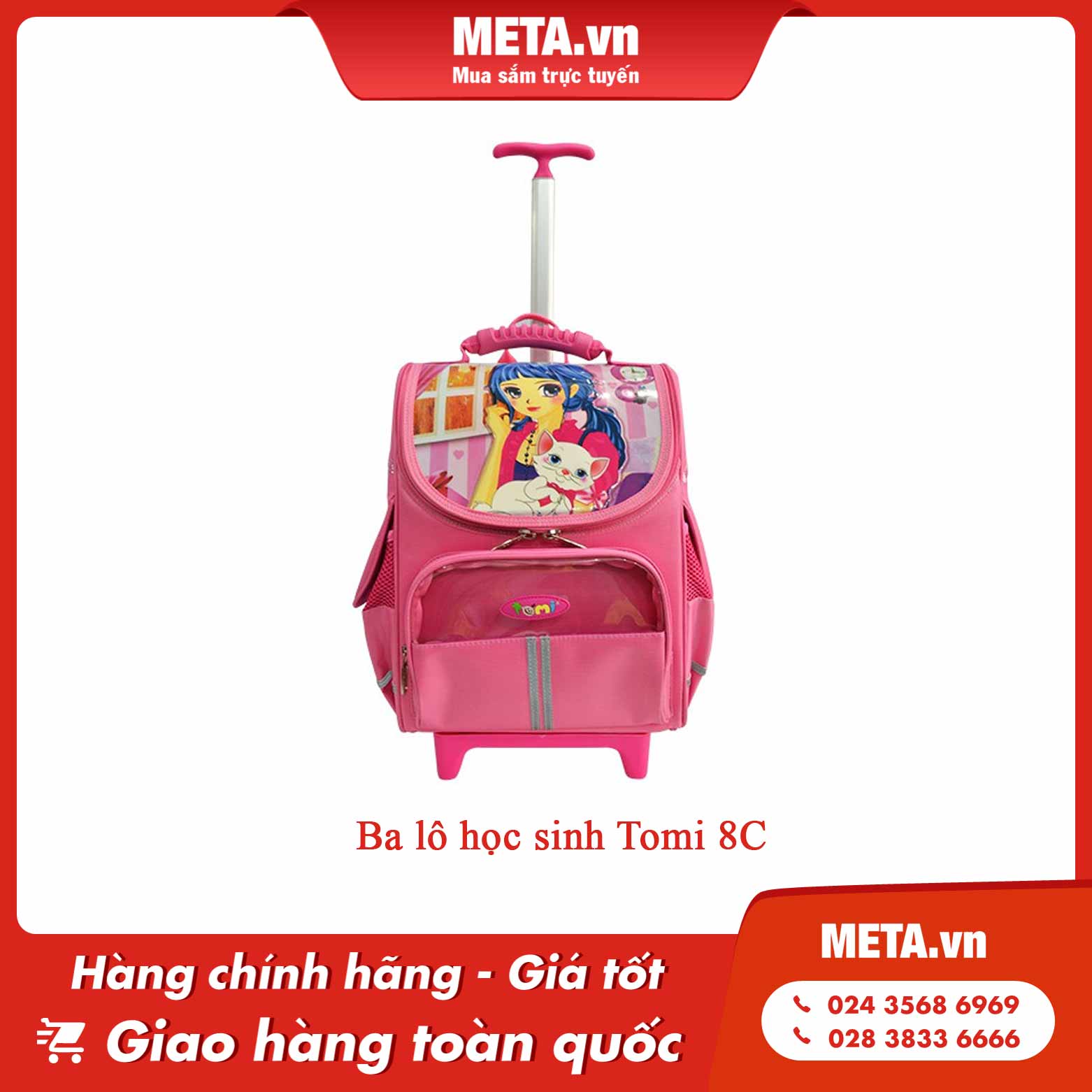 Cặp kéo học sinh tiểu học Tomi 8C