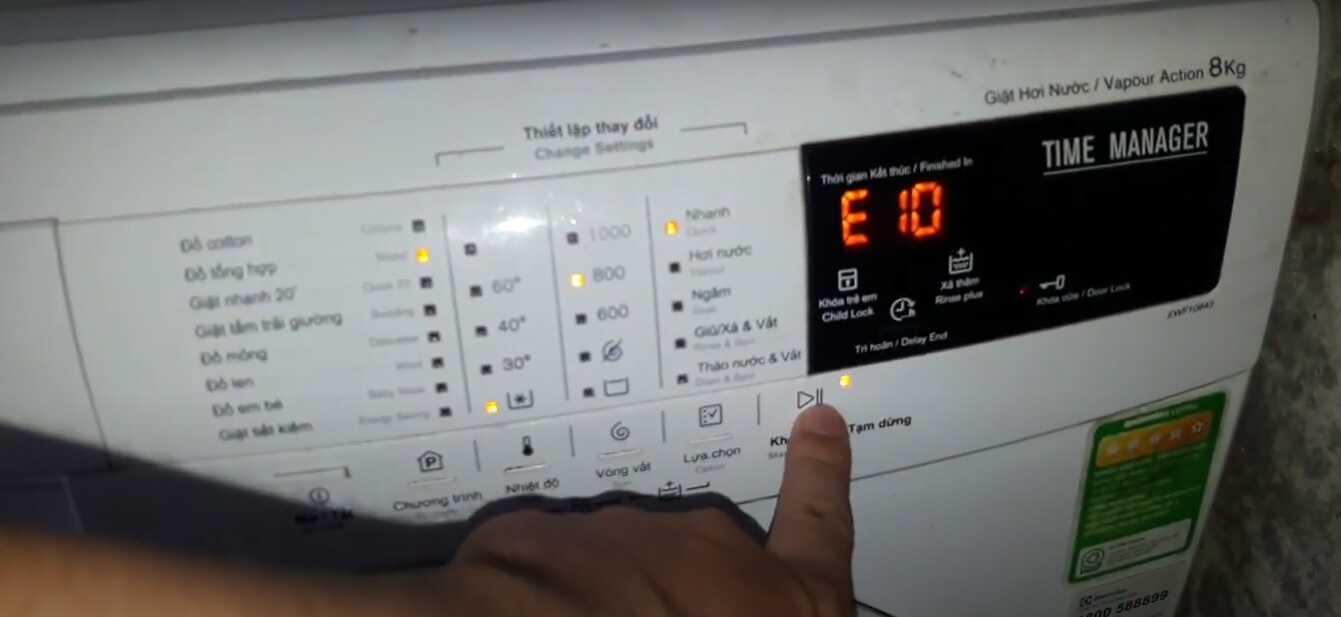 Máy giặt Midea lỗi E10