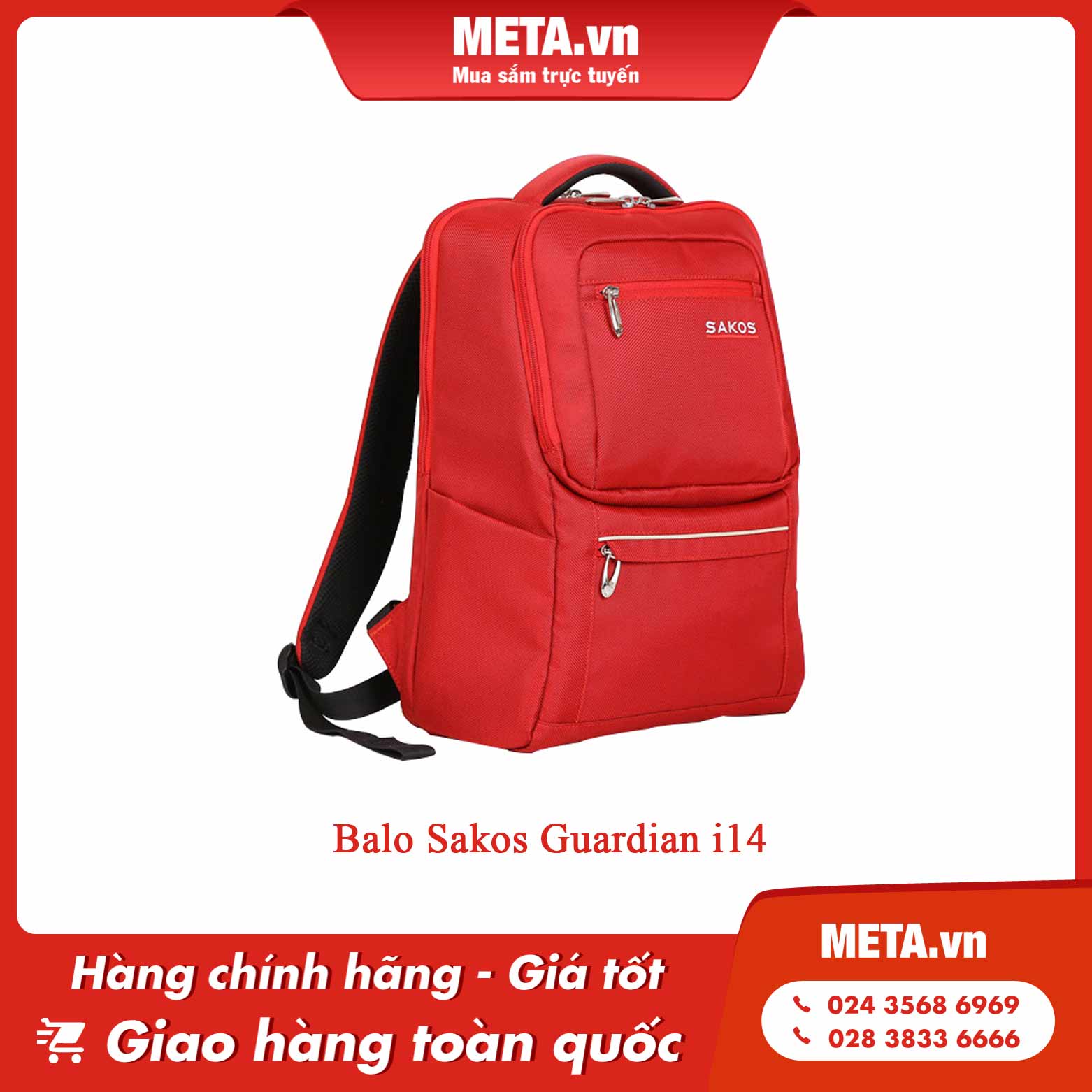 Balo đi học nữ cấp 3 Sakos Guardian i14