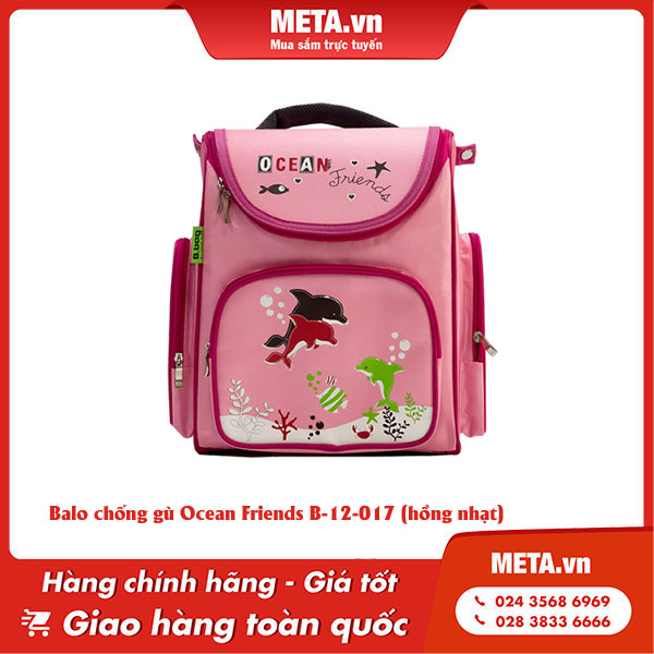Balo chống gù Ocean Friends B-12-017 (hồng nhạt)