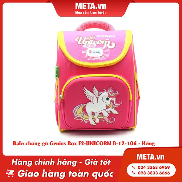 Balo chống gù Genius Box F2-UNICORN B-12-106 - Hồng