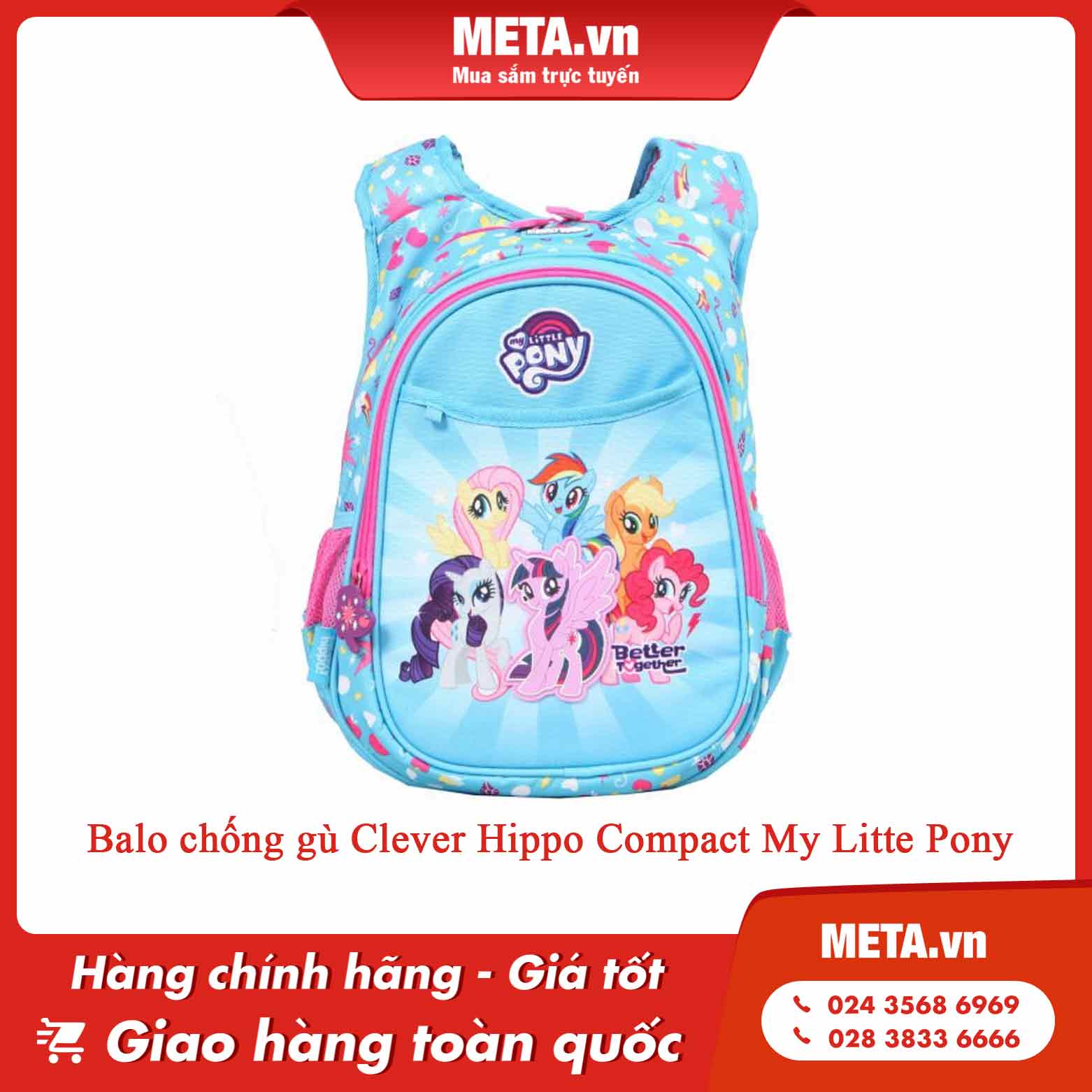 Balo chống gù Clever Hippo Compact My Litte Pony