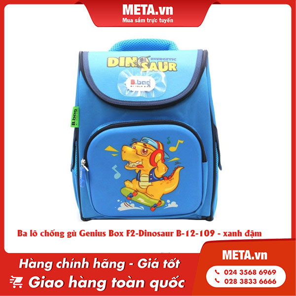 Ba lô chống gù Genius Box F2-Dinosaur B-12-109 - xanh đậm