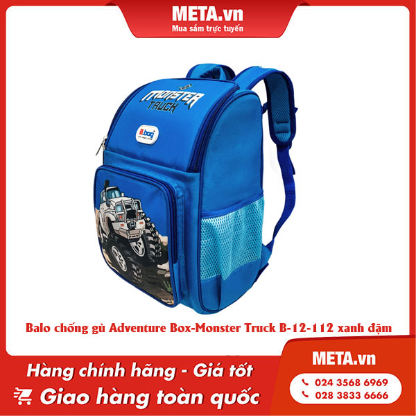 Balo chống gù Adventure Box-Monster Truck B-12-112 xanh đậm