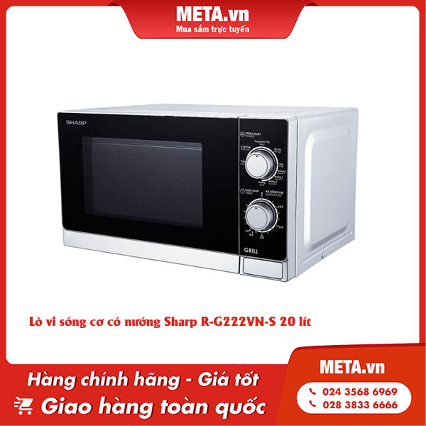 Lò vi sóng có nướng Sharp R-G222VN-S 20 lít
