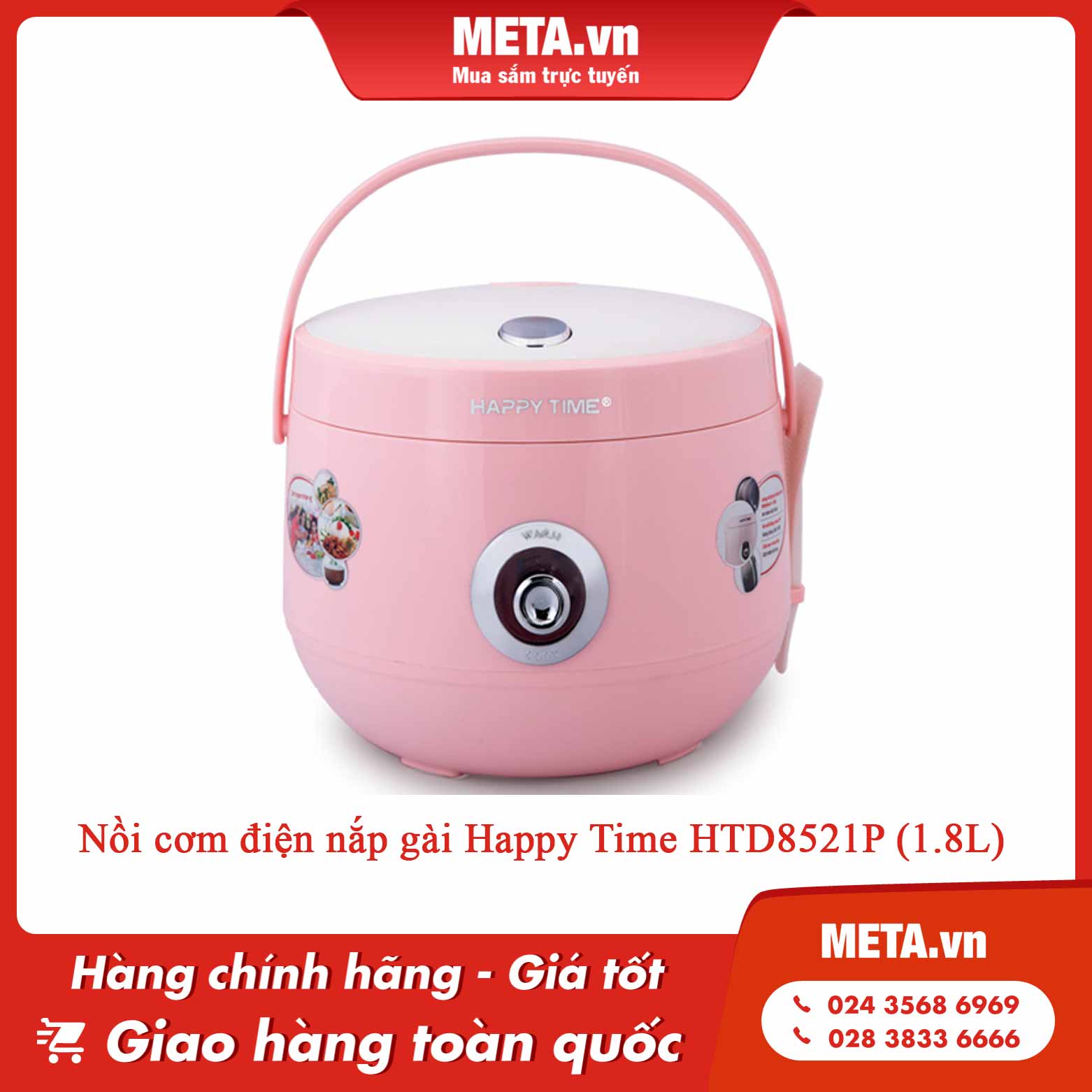 Nồi cơm điện nắp gài Happy Time HTD8521P