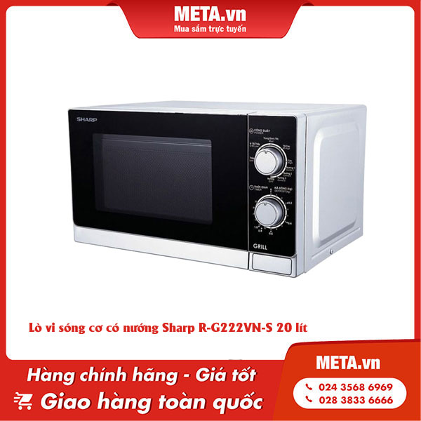 Lò vi sóng cơ có nướng Sharp R-G222VN-S 20 lít