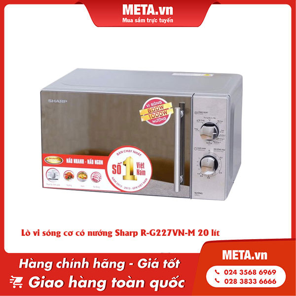 Lò vi sóng cơ có nướng Sharp R-G227VN-M 20 lít