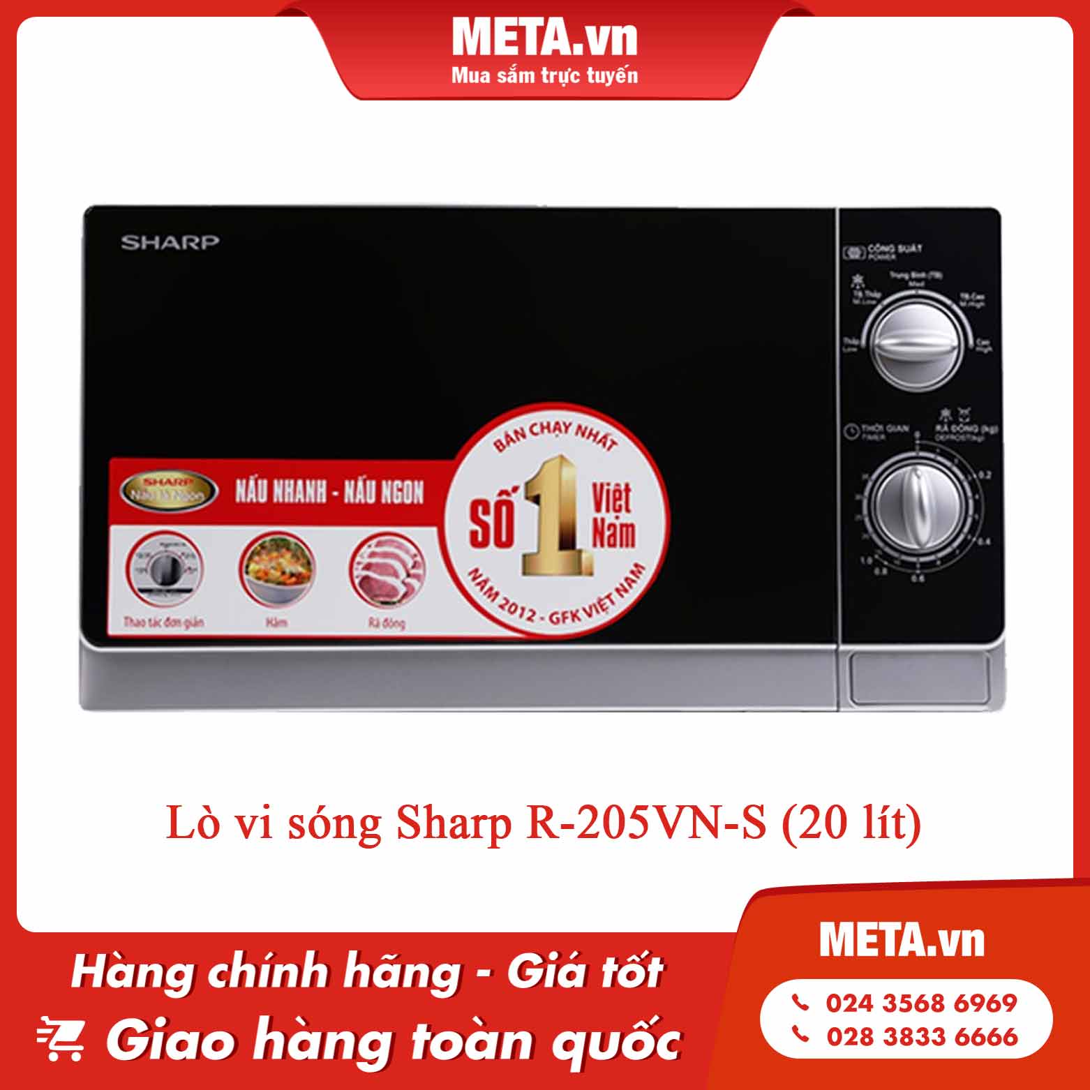Lò vi sóng Sharp R-205VN-S (20 lít)