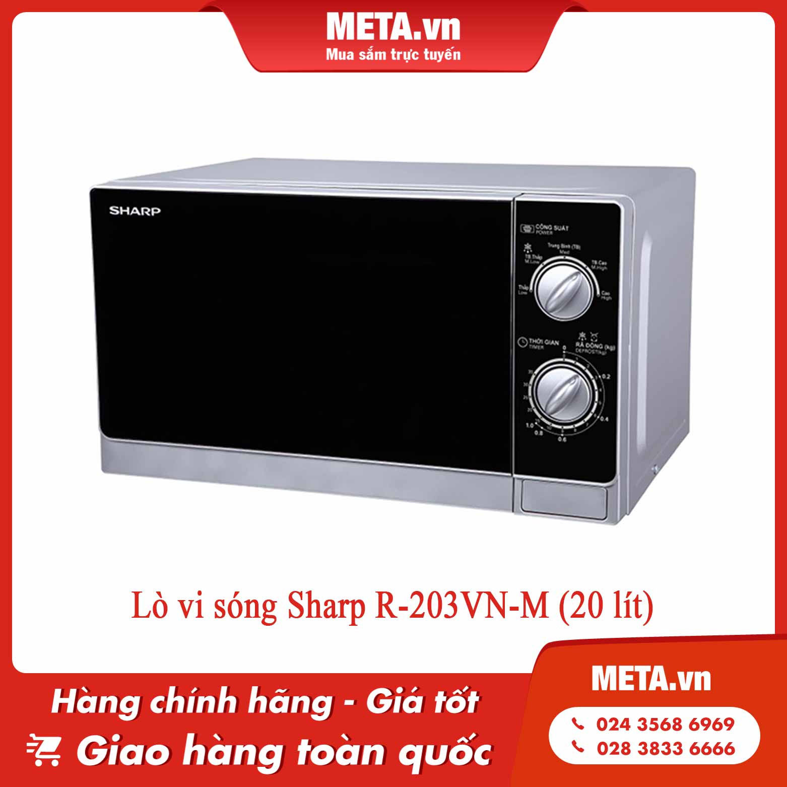 Lò vi sóng Sharp R-203VN-M (20 lít)