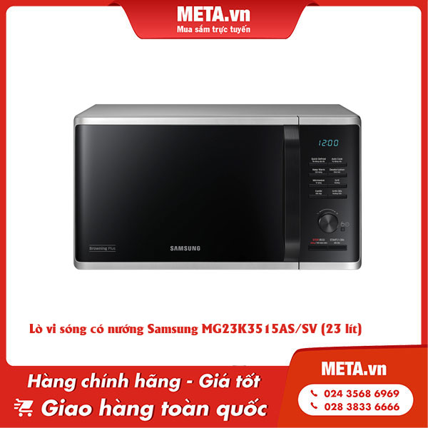 Lò vi sóng có nướng Samsung MG23K3515AS/SV